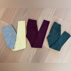 Outdoor Voices Women’s Leggings Set - Colorblock Burgundy, Green- XS S M